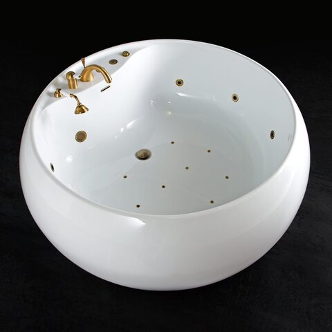 BelBagno BB30.8G.9A.CR Ванна, акриловая, гидро-аэромассаж (G.A), отдельностоящая, круглая, хром