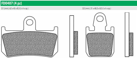 FD0407TS Тормозные колодки дисковые мото ROAD TOURING SINTERED (FDB2217ST)   NEWFREN