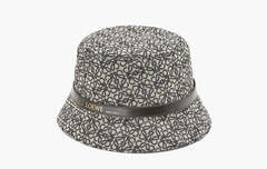 Loewe Anagram Jacquard and Calfskin Leather Bucket "Navy/Black"