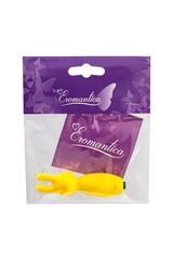 Желтый мини-вибратор Fluffy - 8,5 см. - 