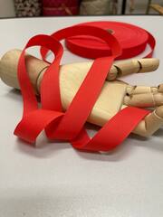 Репсовая лента (100%полиэстер, Кораллово-красный, 19)