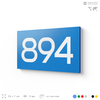 Номер на дверь 894, табличка на дверь для офиса, квартиры, кабинета, аудитории, склада, голубая 120х70 мм, Айдентика Технолоджи