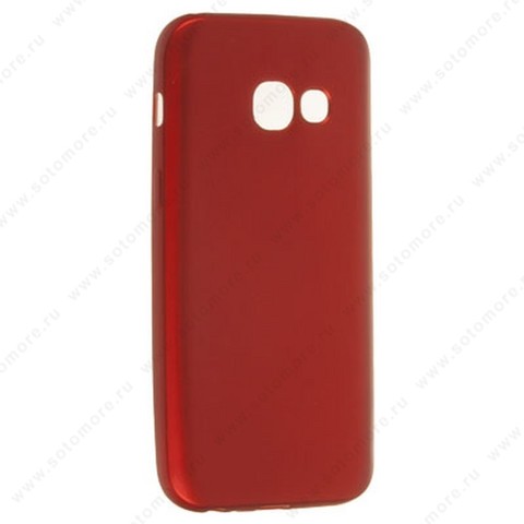 Накладка силиконовая Soft Touch ультра-тонкая для Samsung Galaxy A3 2017 красный