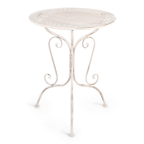 Комплект из металла стол и 2 стула Monique (48*40*93 см) - Античный белый - купить 3