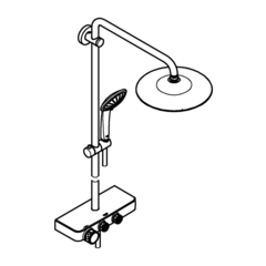 Душевая система с термостатом для настенного монтажа, GROHE Euphoria SmartControl System 260, хром, 26509000