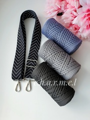 Black herringbone Belt for bag