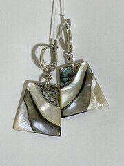 Перл Ромб (серьги из серебра)