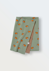 Плед вязаный Simple "Корги" (олива)