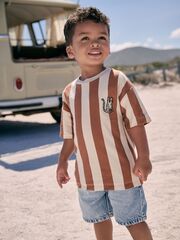 Футболка для мальчика Next AG8-720, Молочный, Коричневый