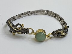 Драконы (браслет из серебра)