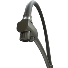 Cмеситель для кухни с выходом для питьевой воды гибкий силиконовый излив оружейная сталь