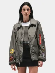 Бомбер Alpha Industries CWU 36/P Relaxed Patched Field Grey (Полевой Серый)