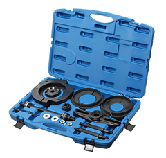 JTC-JW0771 - Съемник подшипников ступиц (VW Transporter) JTC - Комплектация 

Силовой винт (с подшипниками) – 1 шт.
Разборный сектор для выпрессовки подшипника – 1 шт.
Разборный сектор для запрессовки подшипника – 1 шт.
Упорный сектор – 1 шт.
Оправка для выпрессовки – 1 шт.
Оправка для запрессовки – 1 шт.
Монтажный упор – 1 шт.
Упорные штифты – 2 шт.
Винты – 2 шт.
Шайбы – 2 шт.
Гайки – 2 шт.


Описание

Полный комплект инструментов для снятия/установки подшипника ступицы Volkswagen T5.
Все работы выполняются на автомобиле.
Приспособление VW подходит для использования на автомобилях с подшипником 85 мм.


Применение

Volkswagen T5 Transporter.