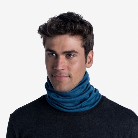 Картинка шарф-труба Buff wool heavyweight Solid Dusty Blue - 2