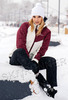 Утеплённая прогулочная лыжная куртка Nordski Premium Sport Cream/Wine женская