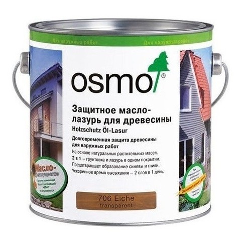 Защитное масло лазурь для древесины OSMO Holzschutz Öl-Lasur