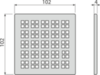 Решетка для cливных трапов из нержавеющей стали 102×102 мм, нержавеющая сталь,  арт.MPV015 AlcaPlast