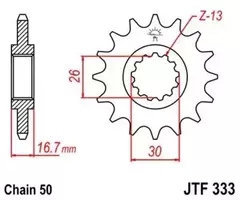 Звезда мотоциклетная JT JTF333.16