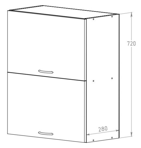 Шкаф 600 с 2 дв. (открывание вверх) (Б)