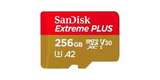 Карта памяти microSDXC 256GB SanDisk Class 10 UHS-I A2 C10 V30 U3 Extreme Plus (SD адаптер) 170MB/s вид спереди
