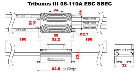 ESC регулятор мотора Scorpion Tribunus III 06-110A ESC SBEC