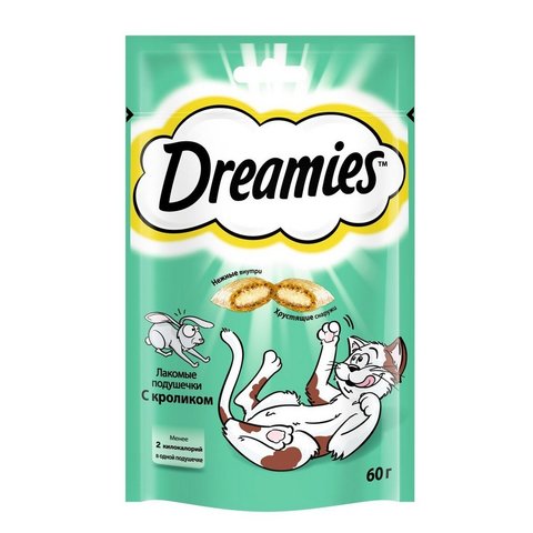 Dreamies лакомство для взрослых кошек с кроликом 60 г