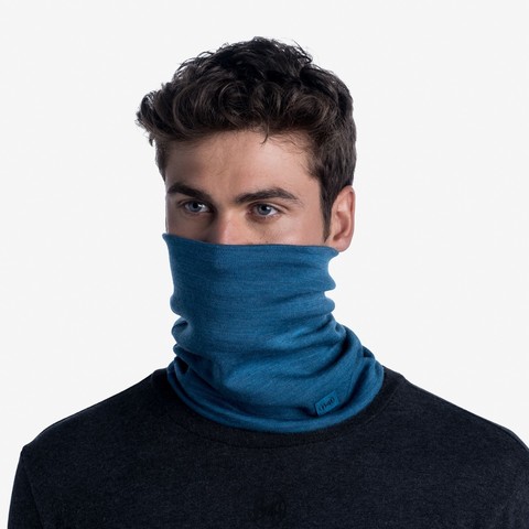 Картинка шарф-труба Buff wool heavyweight Solid Dusty Blue - 4