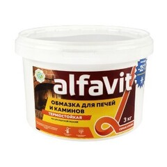 Обмазка для печей и каминов белая 3кг Альфа
