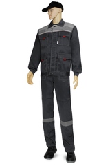 Костюм "Нова" КУРТКА+БРЮКИ, цв. т. серый/св. сер. (р.56-58)