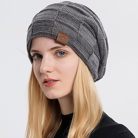 Картинка шапка-бини Skully Wear ZZM-998 11(light grey) - 3