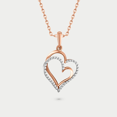 Подвеска женская из розового золота 585 пробы с фианитами (арт. 100128-1102)