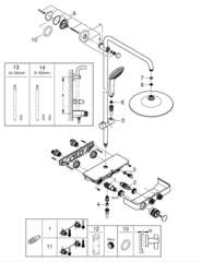 Душевая система с термостатом для настенного монтажа, GROHE Euphoria SmartControl System 260, хром, 26509000