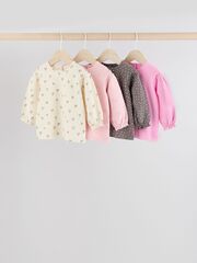 Лонгслив для малышей Next E67-019, 4 шт., Молочный, Розовый, Коричневый