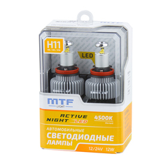 Светодиодные автолампы MTF Light, серия Active Night, 1600lm, 12W, 4500K, H11/H8/H9/H16