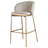 Стул барный coral, велюр, серо-бежевый
