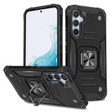 Противоударный чехол Strong Armour Case с кольцом для Samsung Galaxy A24 (Черный)