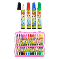 
          Фломастеры Basir, серия "Мышки", разноцветные, в пластиковом чемоданчике, с рисунком на корпусе, набор 24 цвета