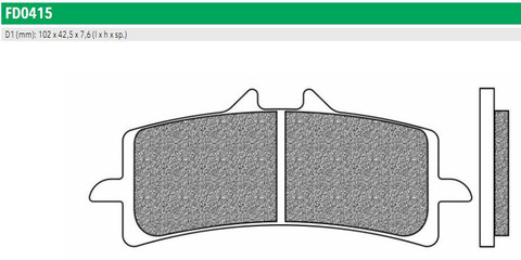 FD0415R01 Тормозные колодки дисковые мото ROAD RACE SINTERED (FDB2218/FDB2260XRAC)   NEWFREN