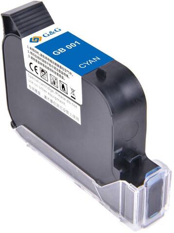 GB-001C струйный сольвентный голубой картридж для принтеров GG-HH1001B, 42 ml