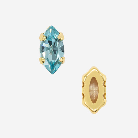 Кристалл Маркиз (Marquise Fancy Stone) в цапах, оттенок 