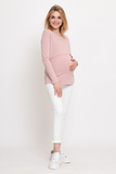 Лонгслив для беременных и кормящих 11089 розовый