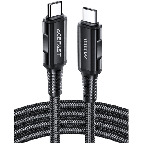 Кабель ACEFAST C4-03 USB-C to USB-C 2м 100W aluminum alloy charging data cable, черный