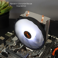 Кулер для CPU TESLA 920W, 1х120мм, 1600rpm, 3-pin, Al+Cu, серебристый-черный-белый/White, 47CFM, 23дБ, 2-PIPE(прямой контакт), TDP 135Вт, INTEL 1700/1200/115x/775/1366, AMD AM5/AM4/AM3(+)/AM2(+)/FM2(+)/FM1/754/940/939 (TSL-920-W)