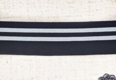 Подвязы трикотажные, ш. 7 см, L 130 см, чёрный с серебром