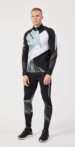 Элитный лыжный гоночный комбинезон Nordski Heat Black/Ice Mint