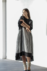 Настенька. Платье комбинированное с вышивкой PL-422570
