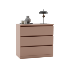 Dipriz Комод 3 ящика Марм, 70х35х67 см, в скандинавском стиле, античная латунь