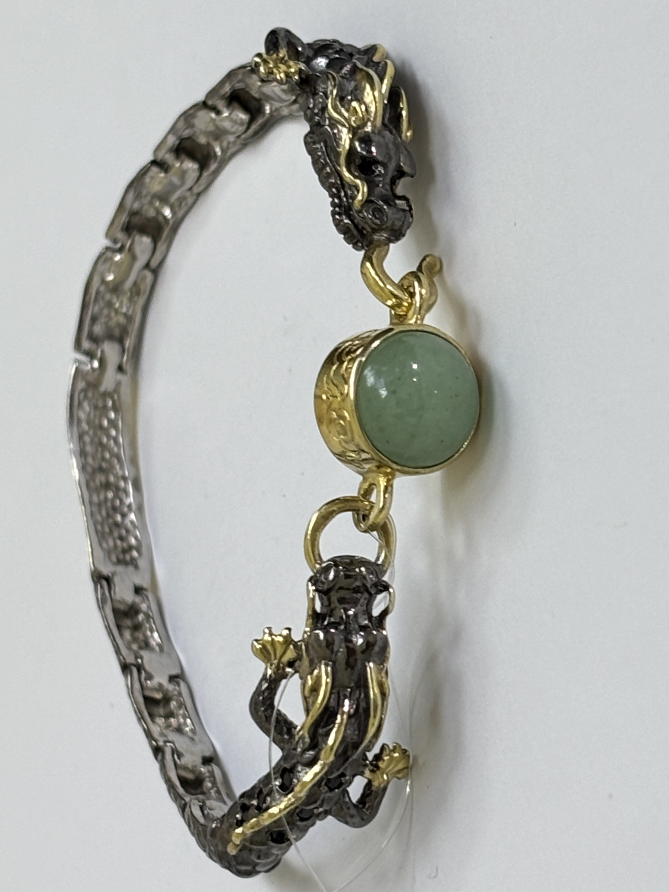 Драконы (браслет из серебра)