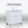 Aquanet 345689 Тумба с раковиной Алвита new 80 (Flash) напольная 2 ящ. цв. белый матовый (345689)
