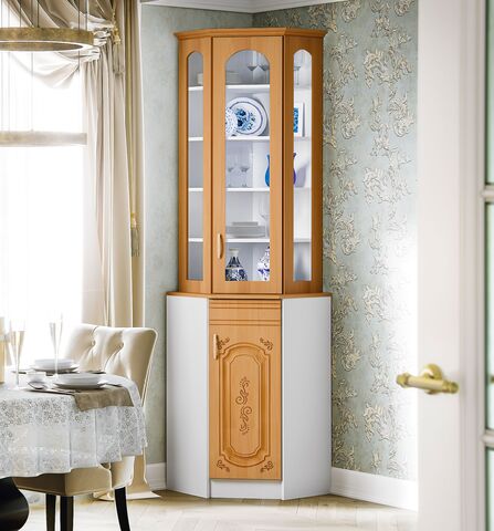 Буфет угловой Лиза-2 (Ольха матовый, Белый)